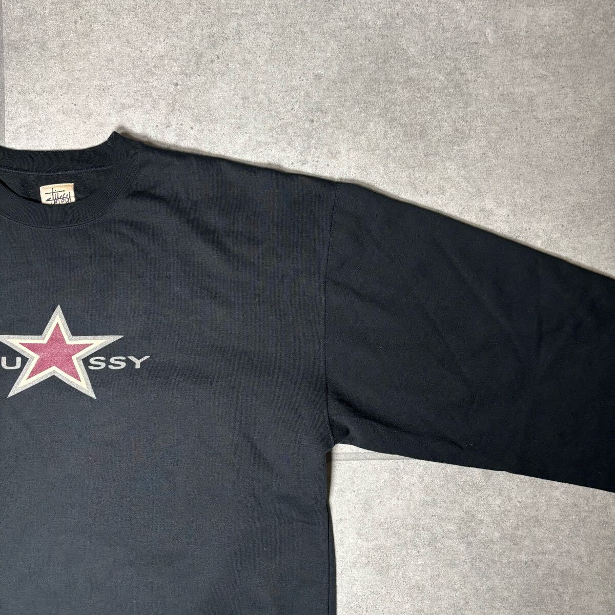 美品 OLD STUSSY トレーナー 90s スター 両面プリント 白タグ 美品 OLD STUSSY トレーナー 90s スター 両面プリント 白タグ