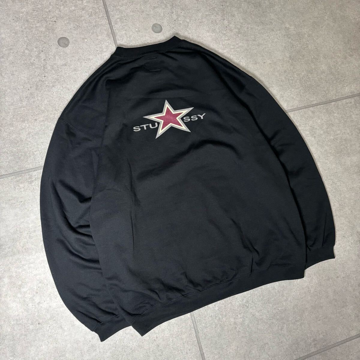 美品 OLD STUSSY トレーナー 90s スター 両面プリント 白タグ 美品 OLD STUSSY トレーナー 90s スター 両面プリント 白タグ