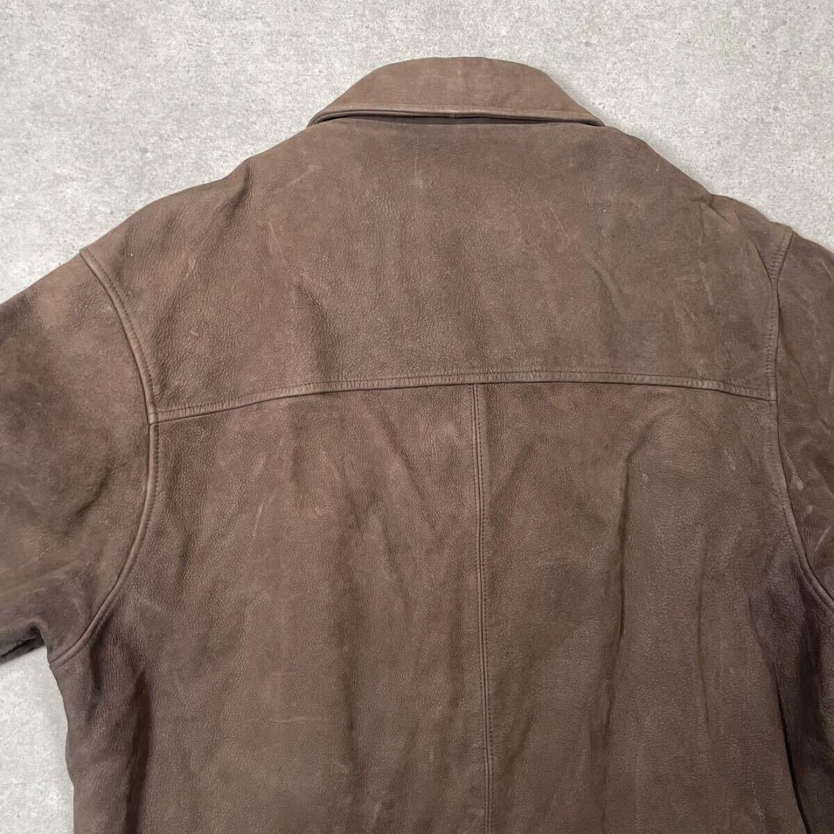 Eddie Bauer　レザージャケット　白タグ　90s　スペシャル　牛革　希少　エディーバウアー　ライダース　ヴィンテージ　ブラウン　Lサイズ