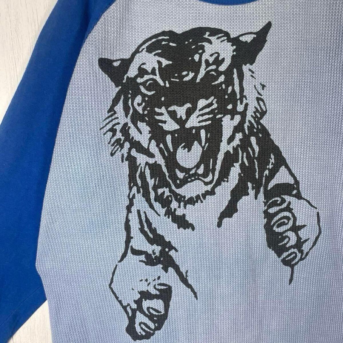 ビンテージ 七分袖 Tシャツ 虎 アニマル ラグラン サーマル ビンテージ 七分袖 Tシャツ 虎 アニマル ラグラン サーマル