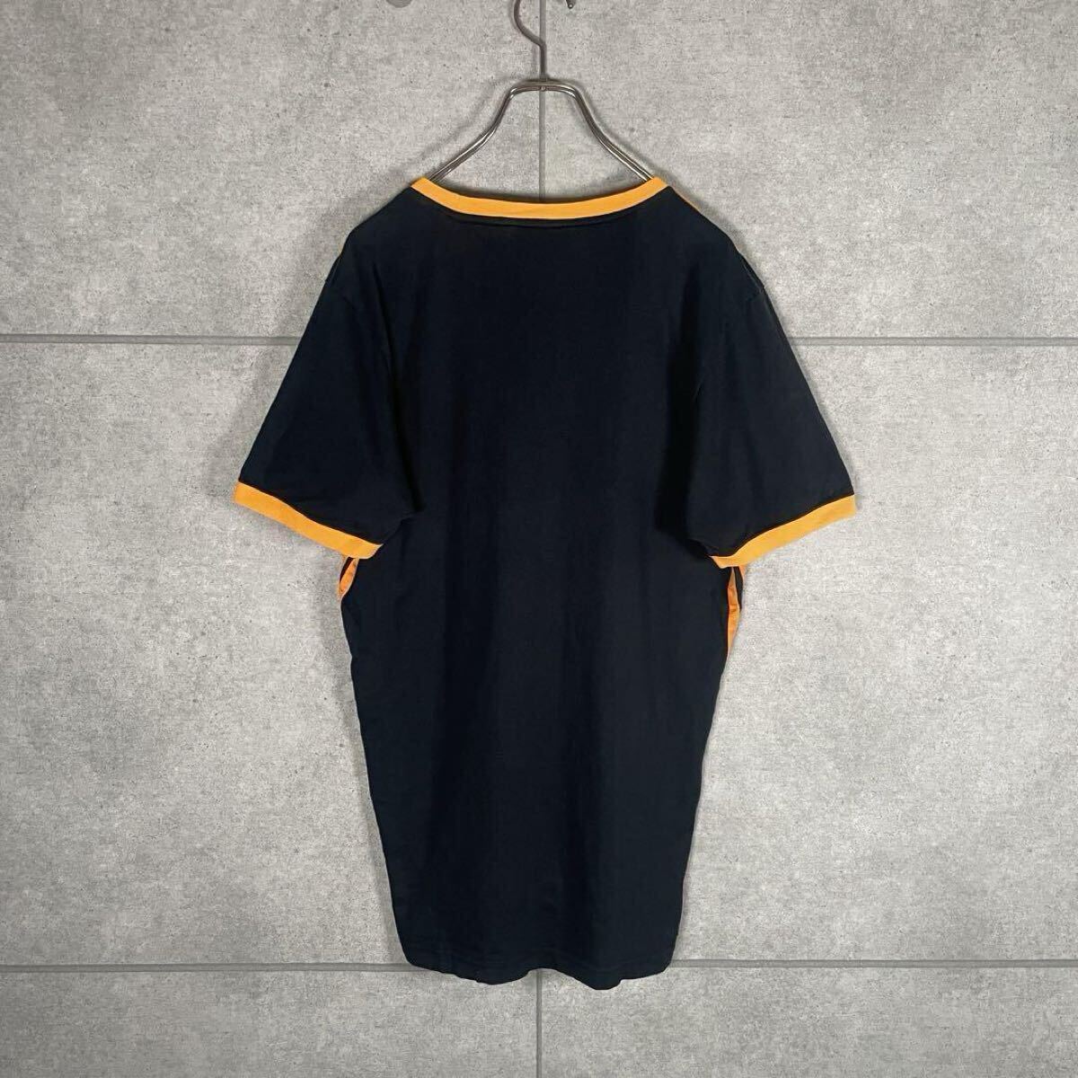 アディダス 半袖 リンガーTシャツ 刺繍 スリーライン レザー刺繍 アディダス 半袖 リンガーTシャツ 刺繍 スリーライン レザー刺繍
