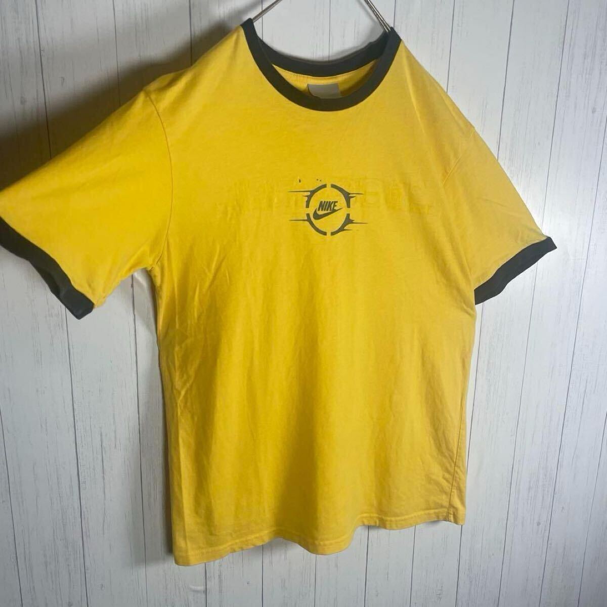 OLD NIKE 半袖 リンガーTシャツ プリント デカロゴ オールド OLD NIKE 半袖 リンガーTシャツ プリント デカロゴ オールド