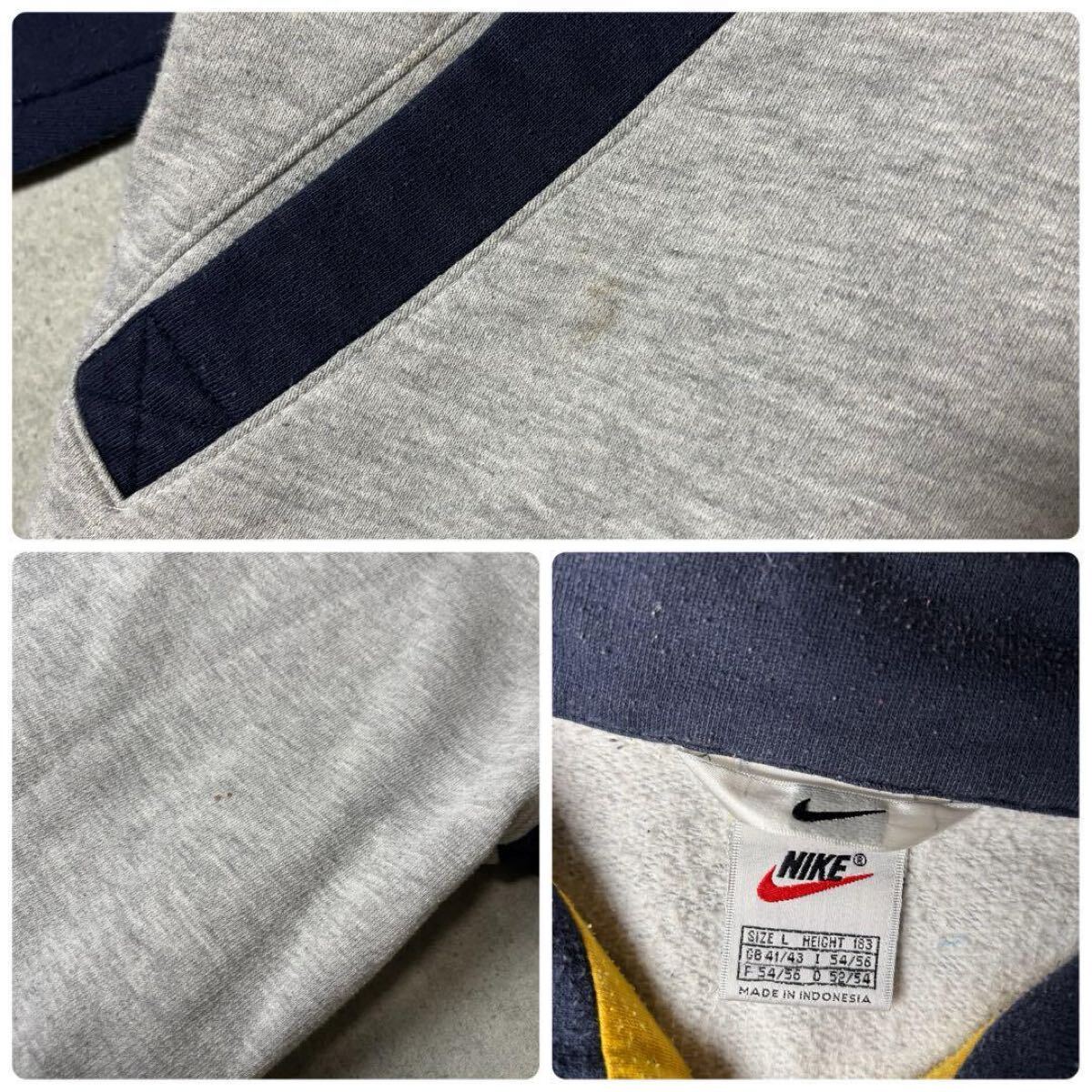 NIKE スウェット ハーフジップ 銀タグ USA 90s 刺繍 スウッシュ NIKE スウェット ハーフジップ 銀タグ USA 90s 刺繍 スウッシュ