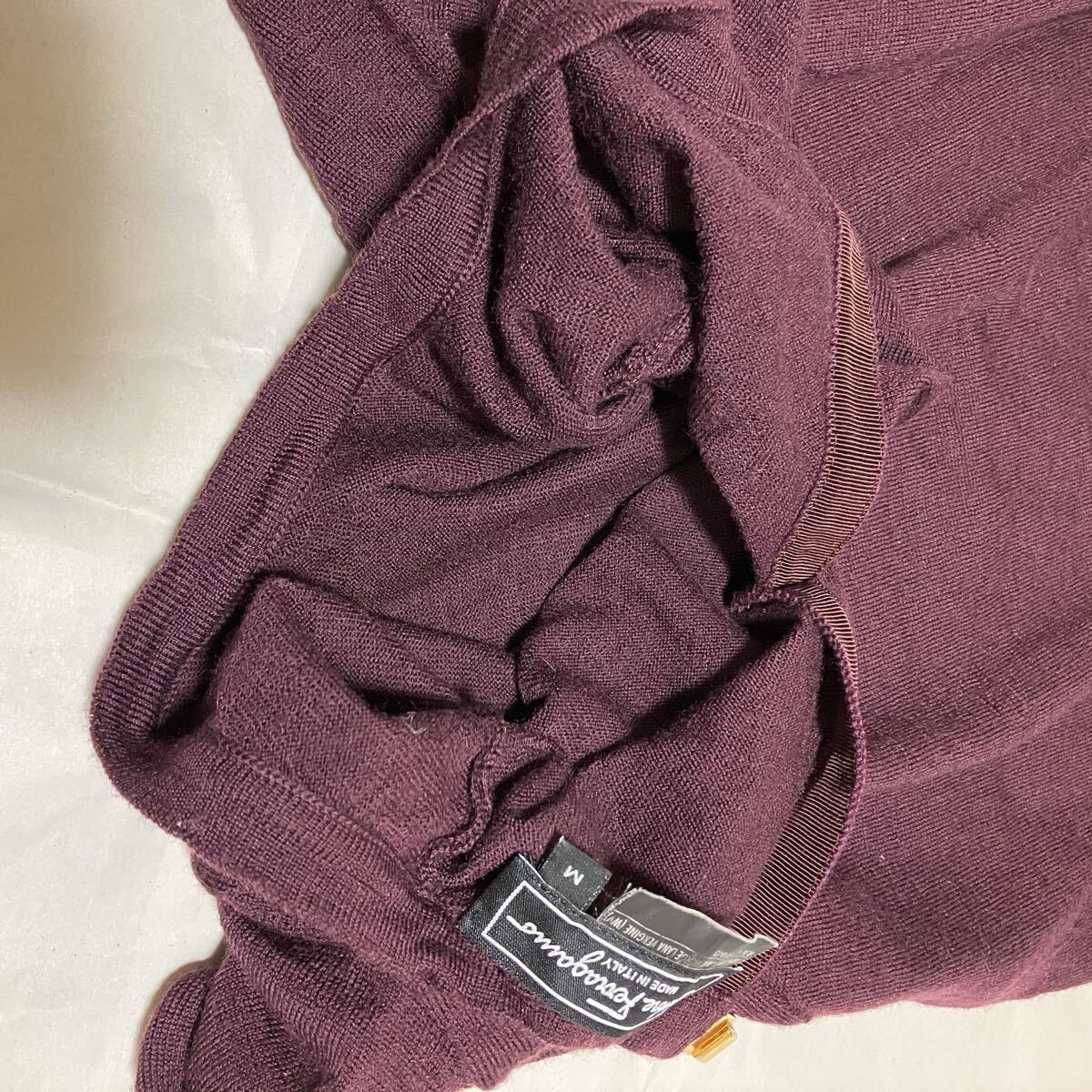【Salvatore Ferragamo】 ウール / 半袖 ニット / M 紫_画像8