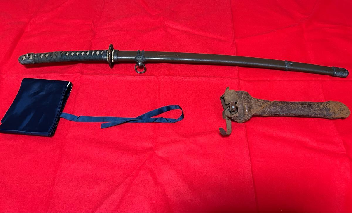 日本陸軍 将校准士官 軍刀 黒染金具 無銘 長さ54.7cm 長脇差 日本陸軍 将校准士官 軍刀 黒染金具 無銘 長さ54.7cm 長脇差