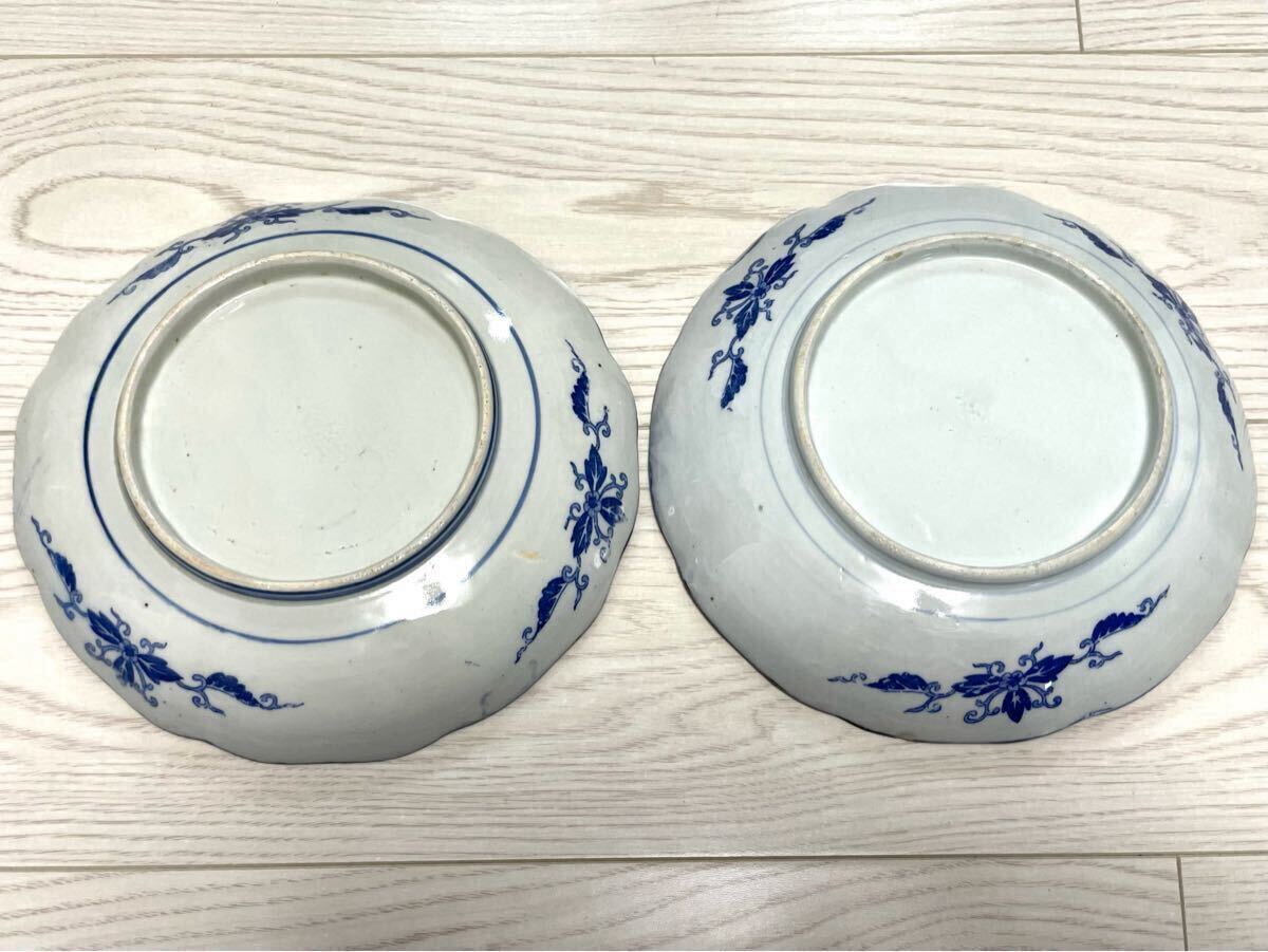 幕末〜明治時代? 古染付 菓子鉢在銘有り 古伊万里? 染付 和 幕末〜明治時代? 古染付 菓子鉢在銘有り 古伊万里? 染付 和