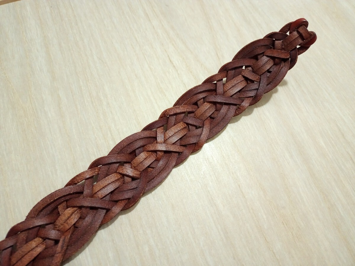 本革メッシュベルト 全長(zhǎng)93cm 40mm幅 こげ茶色