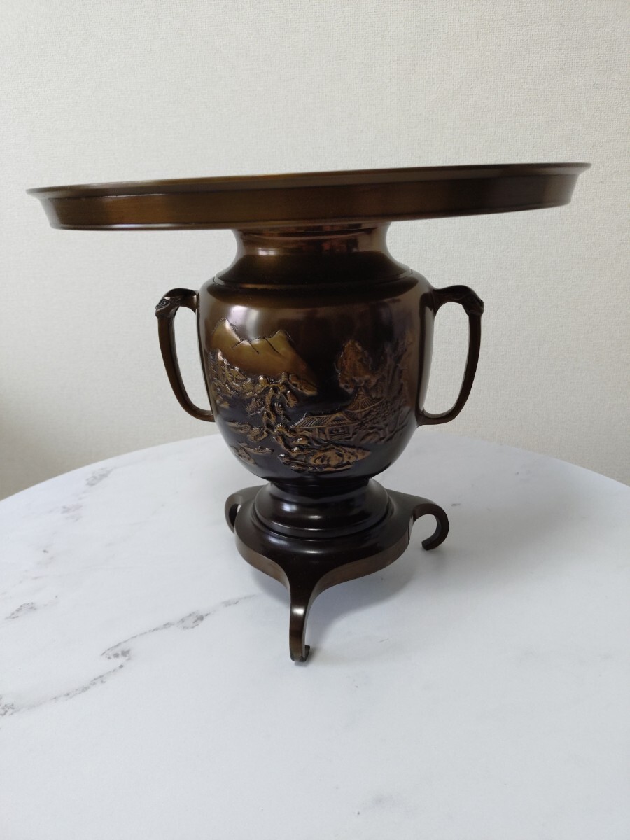 薄端 華道具 銅製 三足 金属工芸(花器)|売買されたオークション 薄端 華道具 銅製 三足 金属工芸(花器)|売買されたオークション