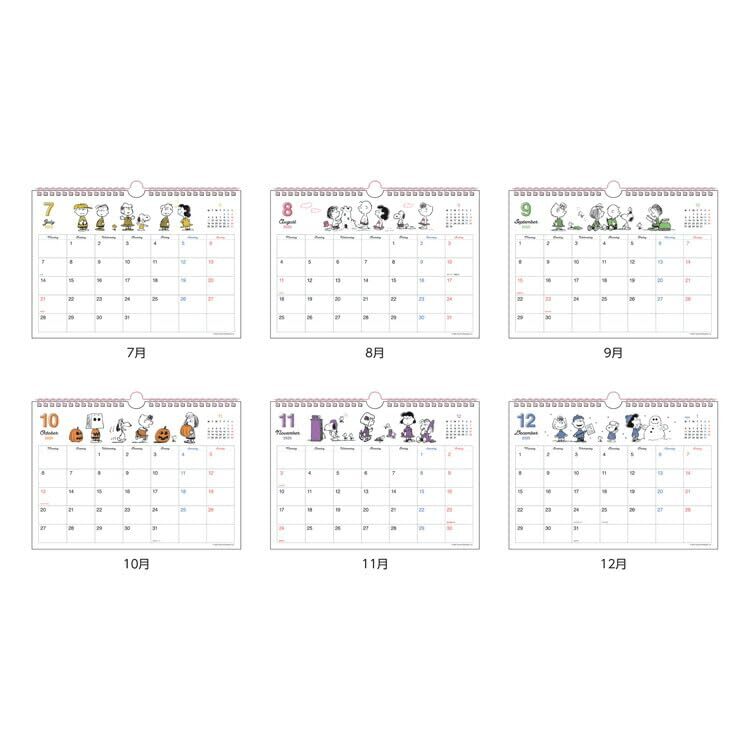 サンスター文具 スヌーピー 2025年 カレンダー 壁掛け 横型 ヴィンテージ S8520844_画像3