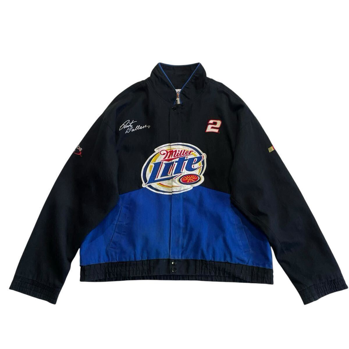 ビッグサイズ☆90s Miller Lite NASCAR フルジップ コットン ビッグサイズ☆90s Miller Lite NASCAR フルジップ コットン