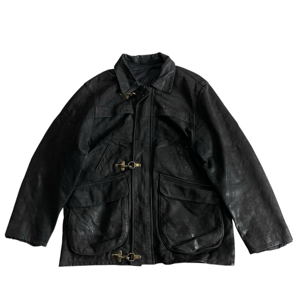 ビッグサイズ☆80s 90s フランス製 レザー ファイヤーマン ビッグサイズ☆80s 90s フランス製 レザー ファイヤーマン