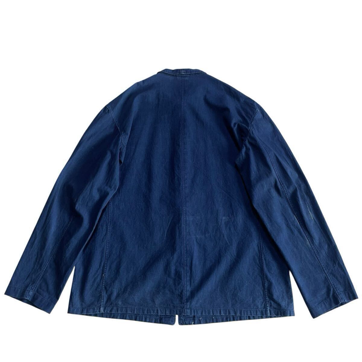 ビッグサイズ☆丸襟 70s 80s 藍染め コットン カンフー ビッグサイズ☆丸襟 70s 80s 藍染め コットン カンフー