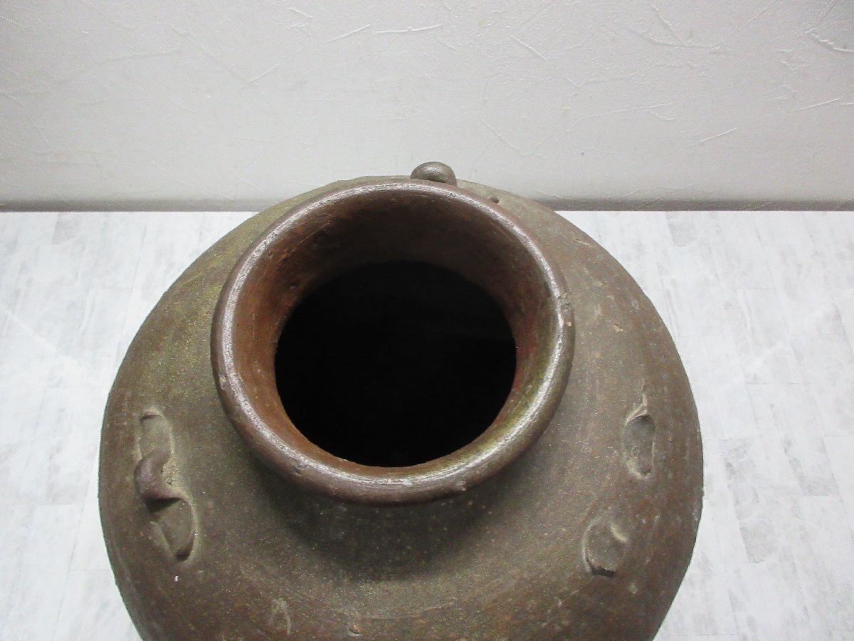 mae 古美術 室町時代 古備前 備前焼 三耳 壷 時代物 旧家 蔵出 mae 古美術 室町時代 古備前 備前焼 三耳 壷 時代物 旧家 蔵出