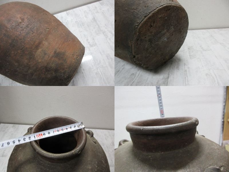 mae 古美術 室町時代 古備前 備前焼 三耳 壷 時代物 旧家 蔵出 mae 古美術 室町時代 古備前 備前焼 三耳 壷 時代物 旧家 蔵出