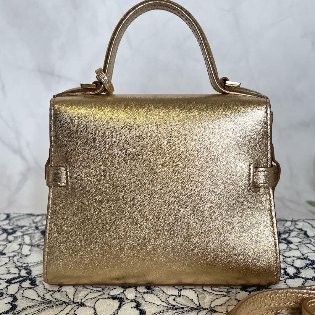 DELVAUX Dell vo-[ превосходный товар ] язык pe-to Mini сумка на плечо 