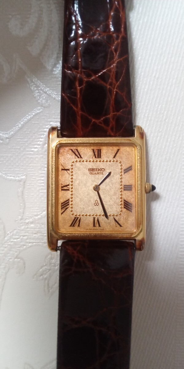 セイコー SEIKO ドルチェ 6020-5460 革 ケース スクエア セイコー SEIKO ドルチェ 6020-5460 革 ケース スクエア