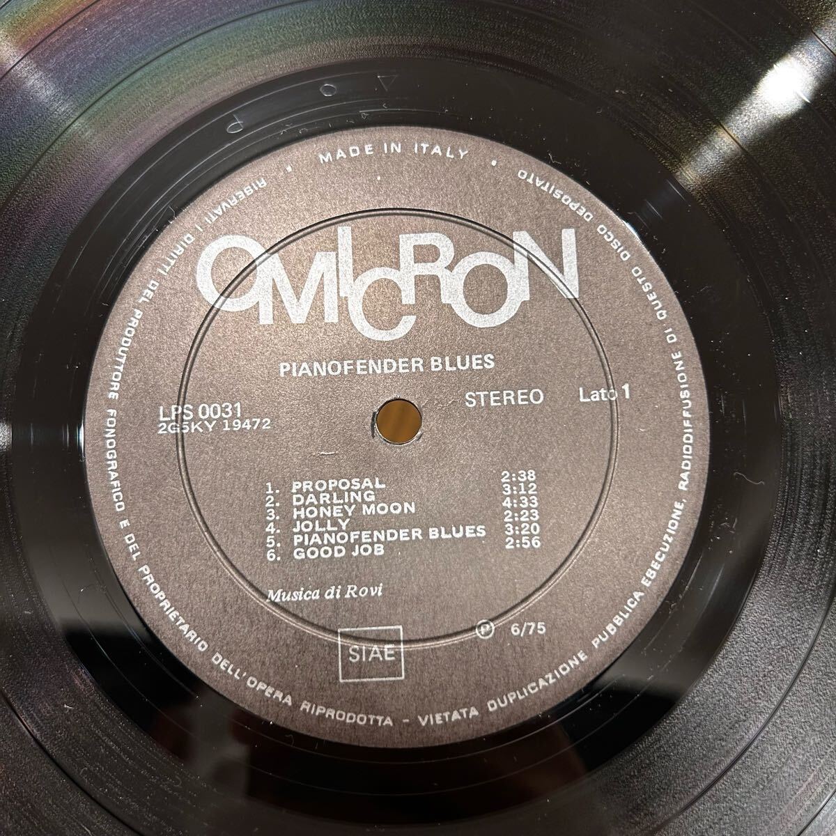 Rovi (Piero Umiliani )/ Piano Fender Blues 1975' Italy ORG /OMICRON / DG / LPS0031/ Library