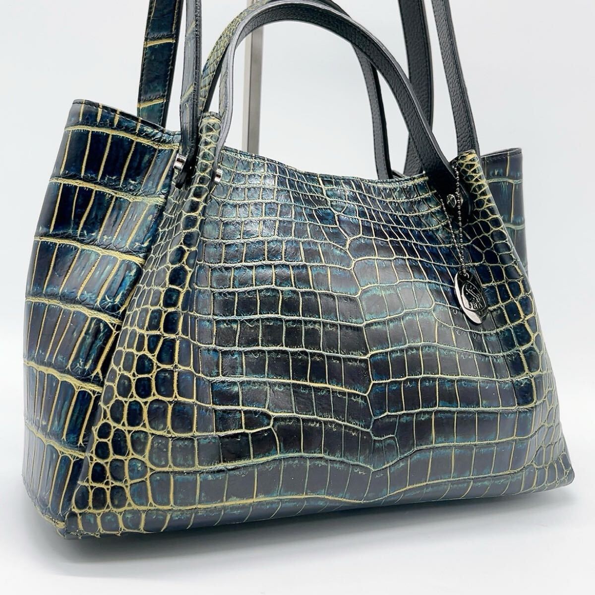 極美品/JRA認証◎クロコダイル リアルクロコ マット加工 金目地 極美品/JRA認証◎クロコダイル リアルクロコ マット加工 金目地