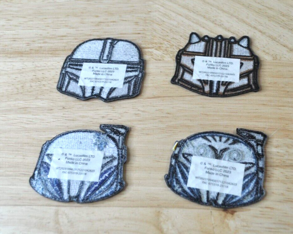 スターウォーズ 公式ライセンスワッペン パッチ 4個セット ボバフェット ジャンゴフェット マンダロリアン Mandalorian Funko POP!_画像3
