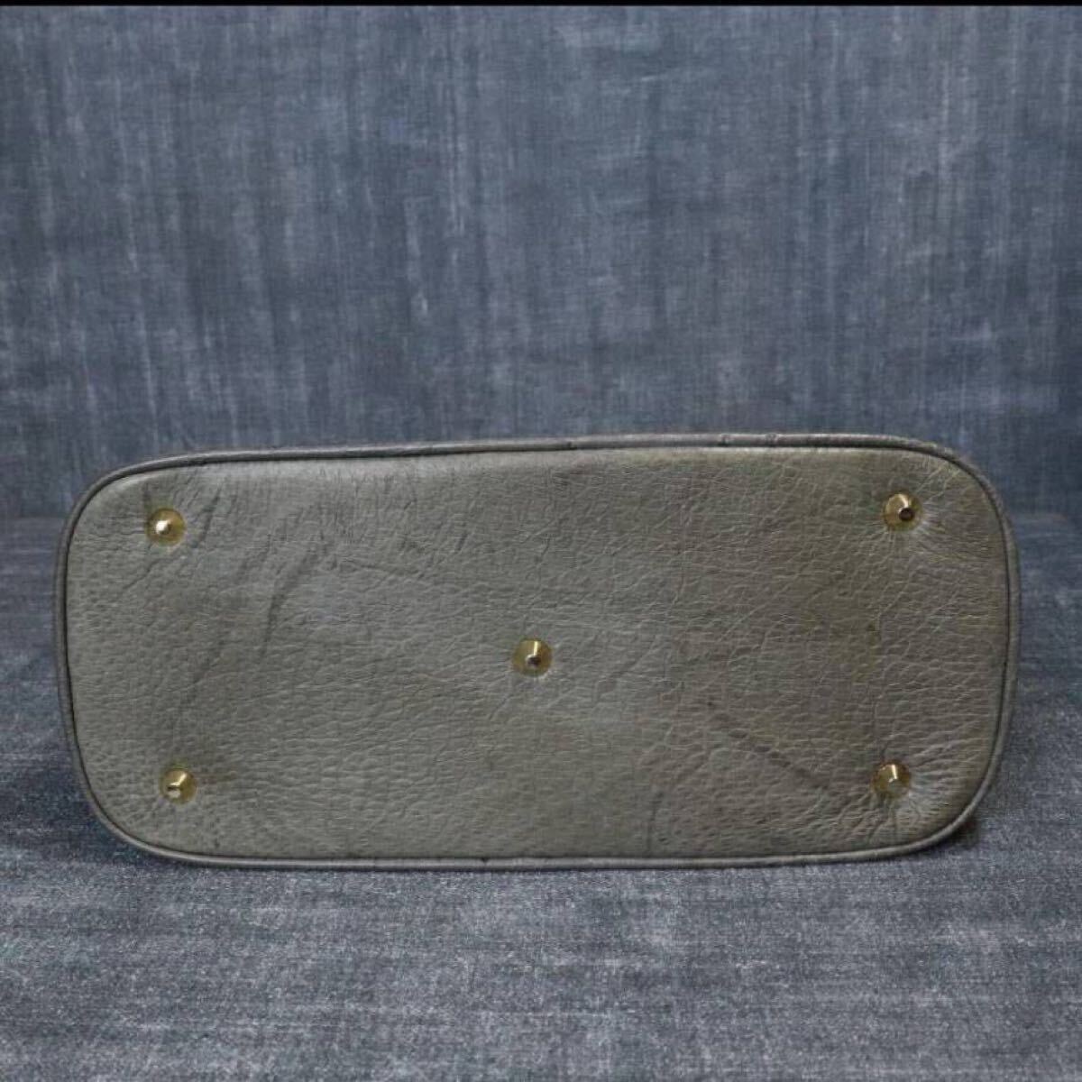 １円スタート JRA オーストリッチ ブガッティ型 クロシェット 2way ハンドバッグ ダチョウ genuine ostrich 駝鳥 エキゾチックレザー 1スタ