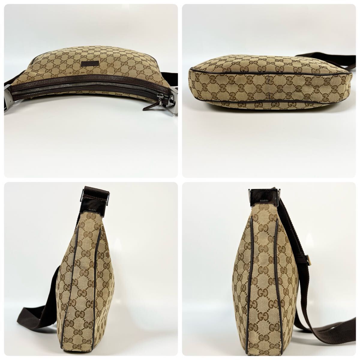 GUCCI グッチ ショルダーバッグ GGキャンバス ハーフムーン 斜め GUCCI グッチ ショルダーバッグ GGキャンバス ハーフムーン 斜め