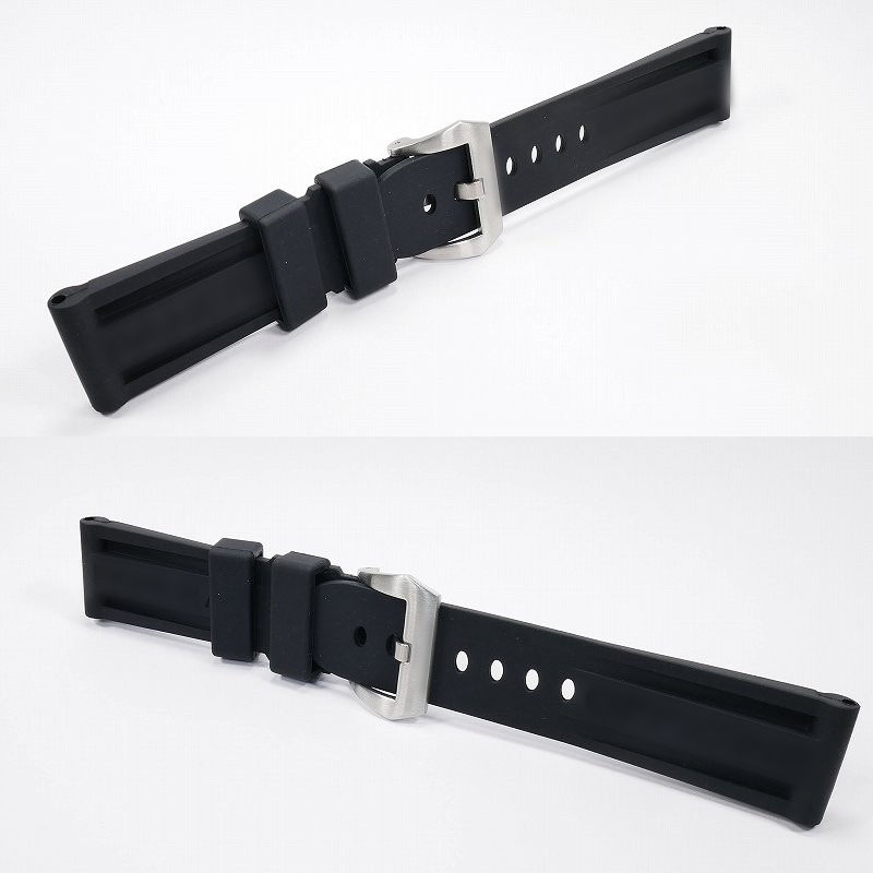 パネライ/PANERAI用 互換ラバーベルト 24mm ピンバックル(尾錠 パネライ/PANERAI用 互換ラバーベルト 24mm ピンバックル(尾錠