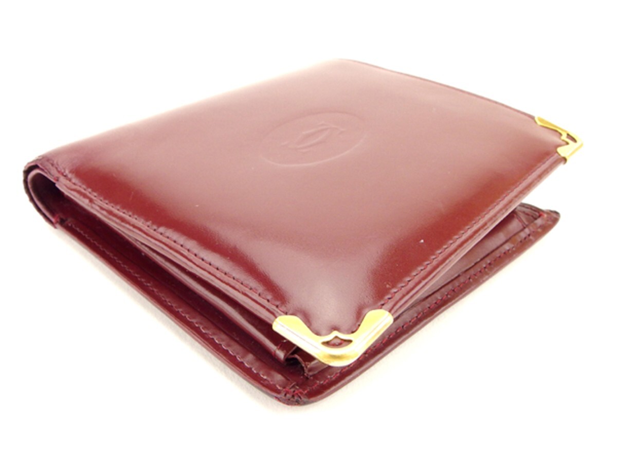 カルティエ 二つ折り財(cái)布 財(cái)布 レディース マストライン ボルドー 中古