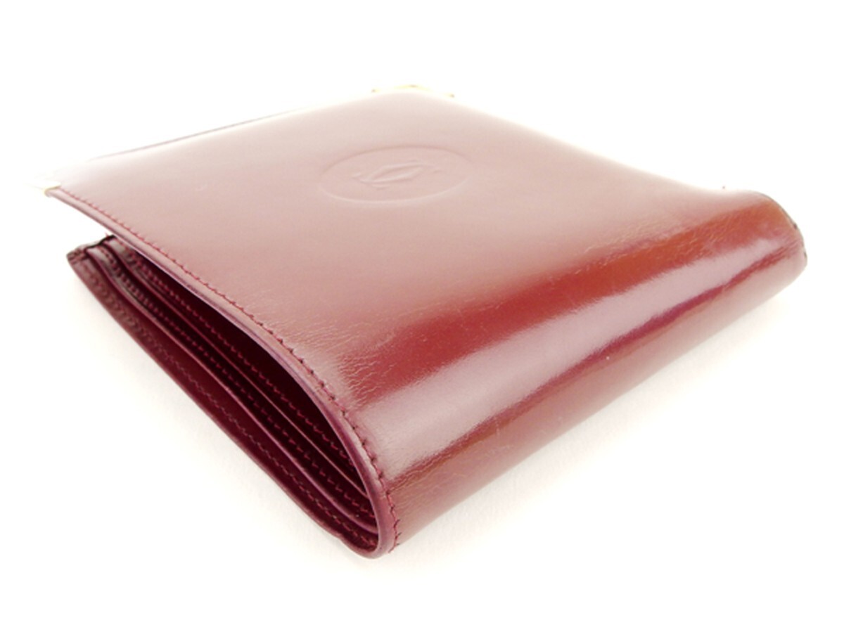 カルティエ 二つ折り財(cái)布 財(cái)布 レディース マストライン ボルドー 中古