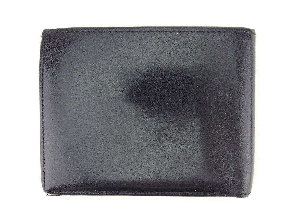 カルティエ 二つ折り 財布 レディース カボション ブラック ボルドー シルバー 中古