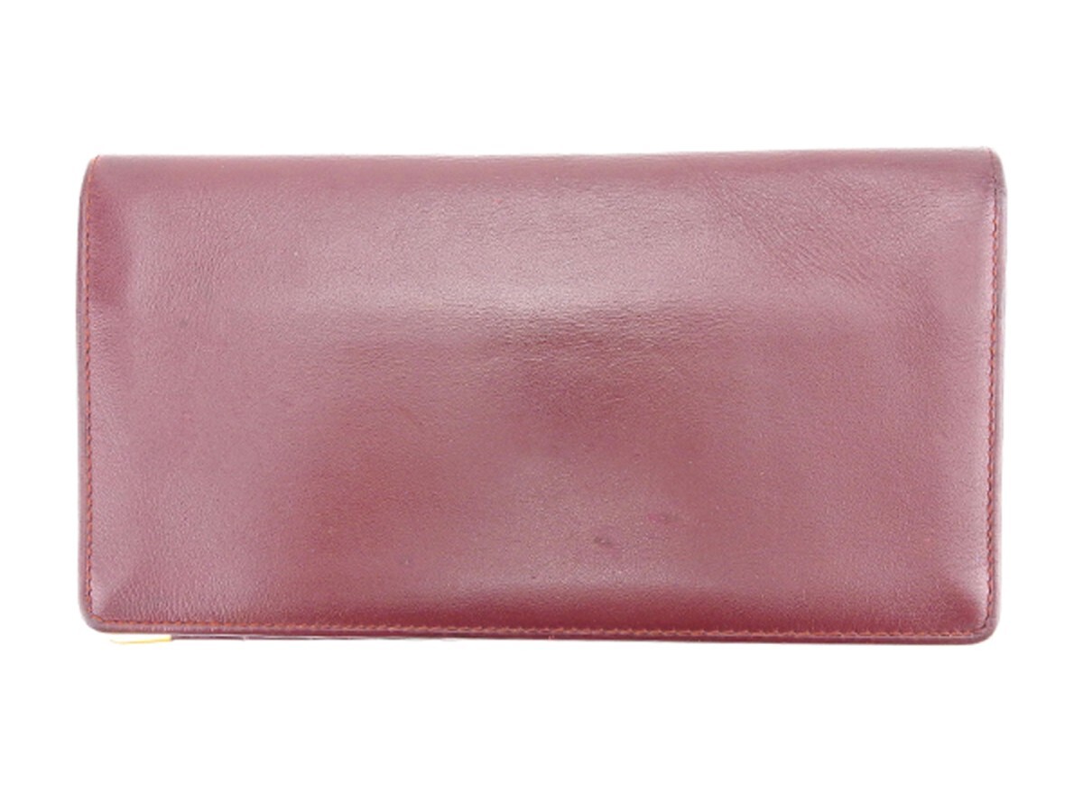 カルティエ 長札入れ 長財布 レディース マストライン ボルドー 中古