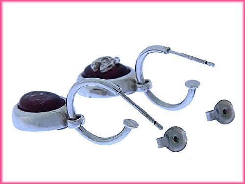 シャネル ピアス アクセサリー レディース ヴィンテージ ココマーク×カラーストーン シルバー×レッド 中古