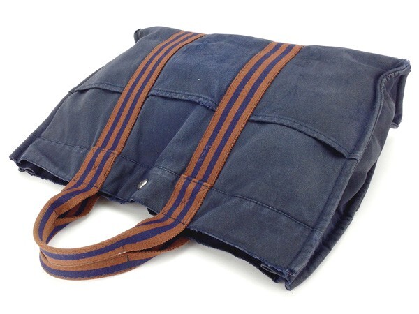エルメス トートバッグ ハンドバッグ レディース トートMM フールトゥ ネイビー×ブラウン 中古