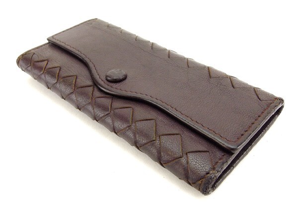 ボッテガ ヴェネタ キーケース 5連キーケース レディース イントレチャート ダークブラウン×ゴールド 中古