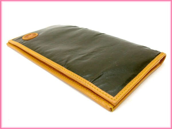 ハンティングワールド 長(zhǎng)札入れ レディース グリーン×ブラウン 中古