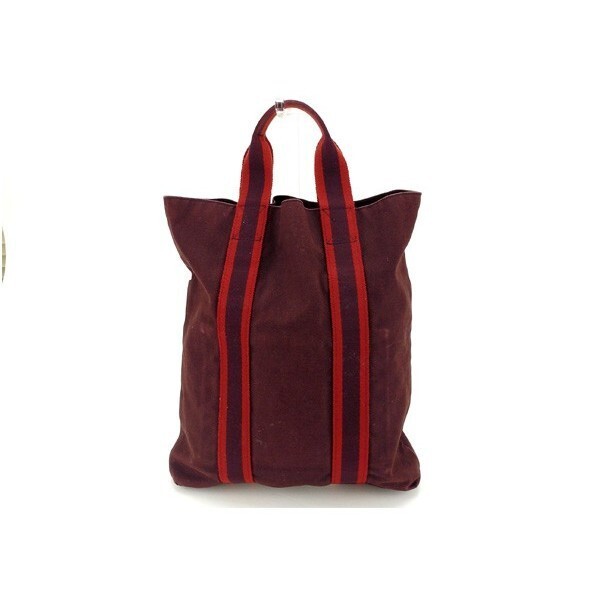 エルメス トートバッグ ハンドバッグ レディース カバス フールトゥ パープル×レッド 中古