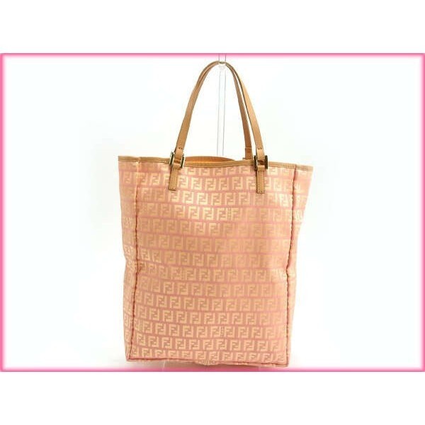 フェンディ トートバッグ /ハンドバッグ レディース ズッキーノ ピンク×ベージュ 中古