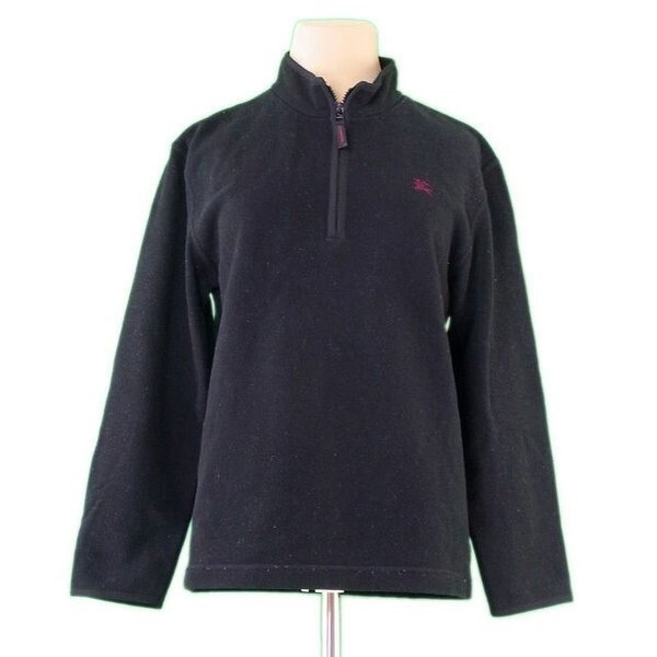 バーバリー トレーナー スタンドZIP レディース ?150Aサイズ ホース刺繍 ブラック×レッド 中古