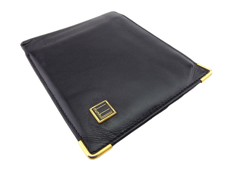 ダンヒル 二つ折り 財布 ミニ財布 メンズ ロゴプレート dunhill 中古