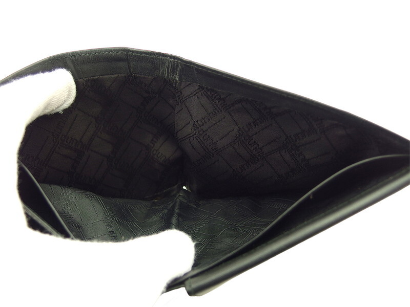 ダンヒル 二つ折り 財布 ミニ財布 メンズ ロゴプレート dunhill 中古