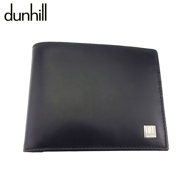 ダンヒル 二つ折り 札入れ ミニ札入れ メンズ ロゴプレート コンフィデンシャル dunhill 中古