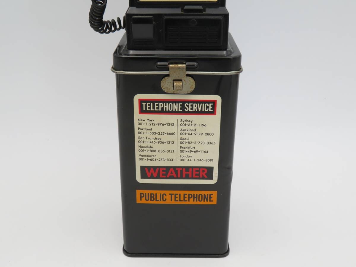 1000~ 現状品 海外風 公衆電話型貯金箱 ブリキ? 1980年代 昭和 1000~ 現状品 海外風 公衆電話型貯金箱 ブリキ? 1980年代 昭和