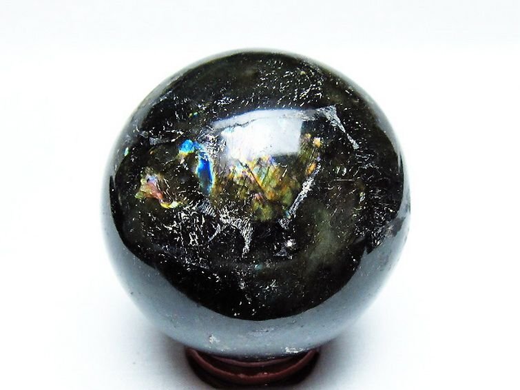 誠安◇天然石高級品ラブラドライト丸玉 71mm [T571-4750 誠安◇天然石高級品ラブラドライト丸玉 71mm [T571-4750