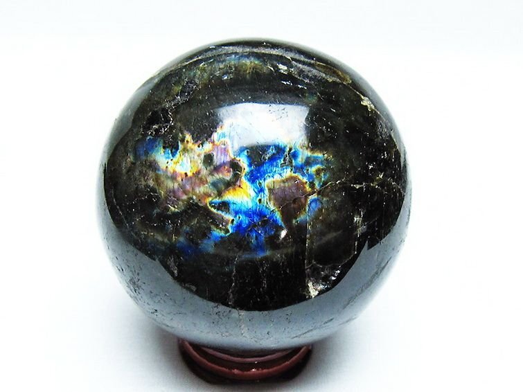 誠安◇天然石高級品ラブラドライト丸玉 74mm [T571-4738 誠安◇天然石高級品ラブラドライト丸玉 74mm [T571-4738