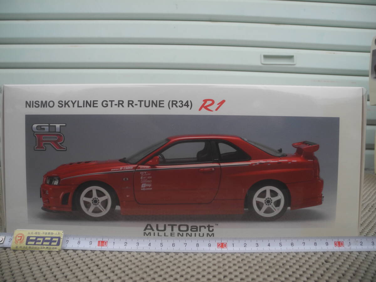 【新品未開封】AUTOart 1/18 日産 スカイライン NISMO SKYLINE GT-R R-TUNE R34 R1 ニスモ 赤 RED オートアート ミニカー