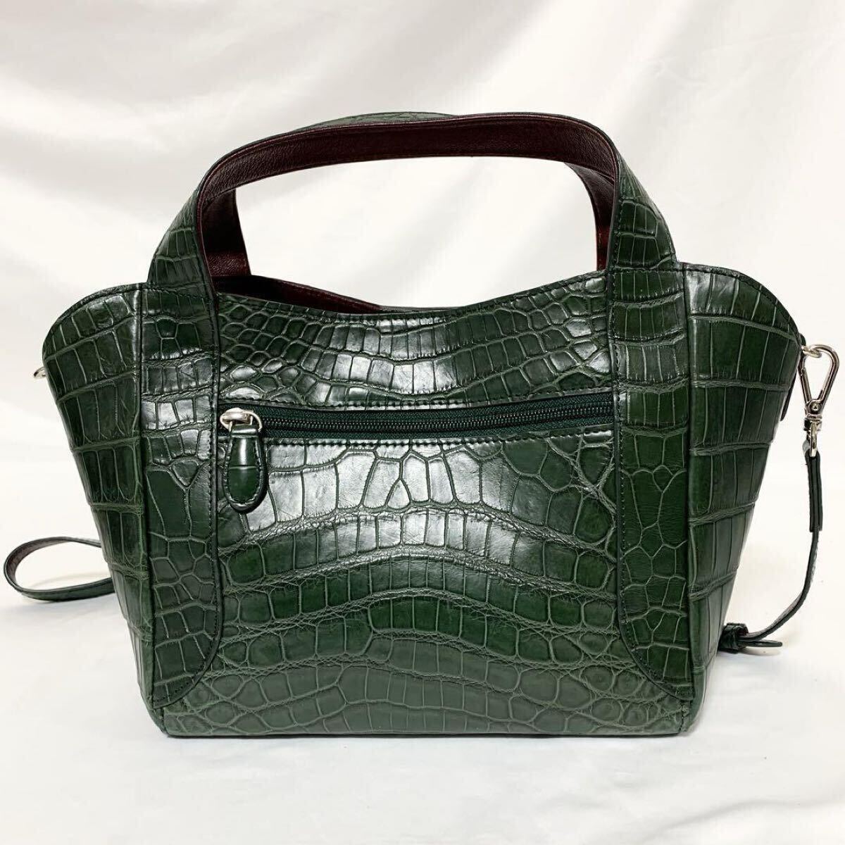1円 極美品 マットクロコダイル 2way ハンドバッグ ショルダー 1円 極美品 マットクロコダイル 2way ハンドバッグ ショルダー