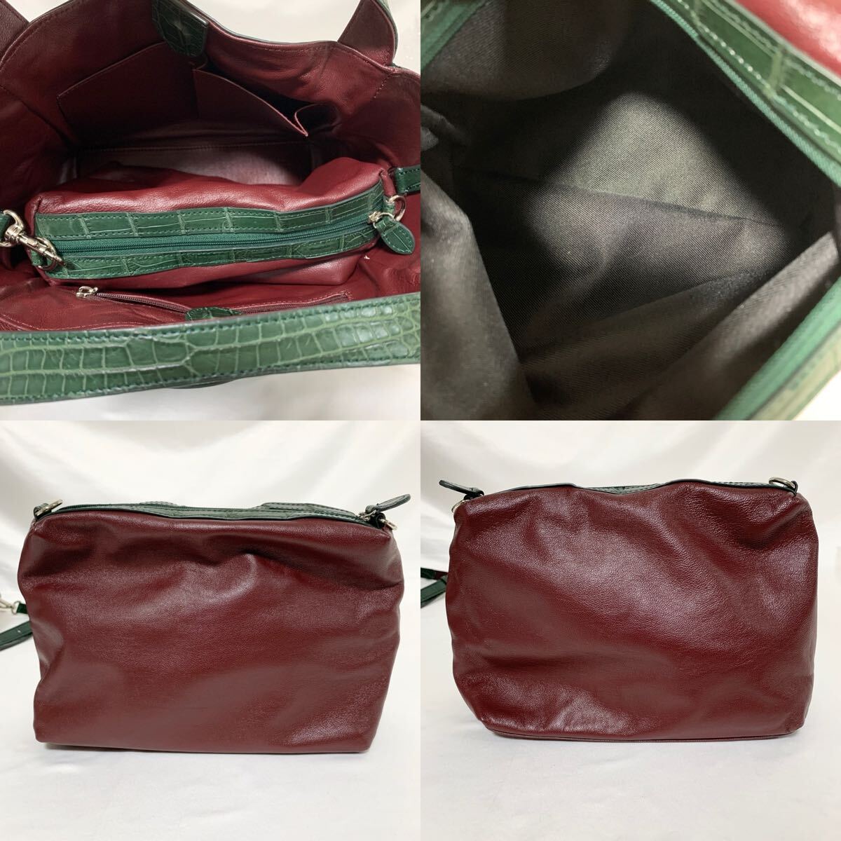 1円 極美品 マットクロコダイル 2way ハンドバッグ ショルダー 1円 極美品 マットクロコダイル 2way ハンドバッグ ショルダー