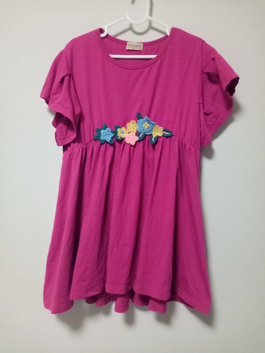 トロワラパン(KP)花 チュニック 150 半袖Tシャツ