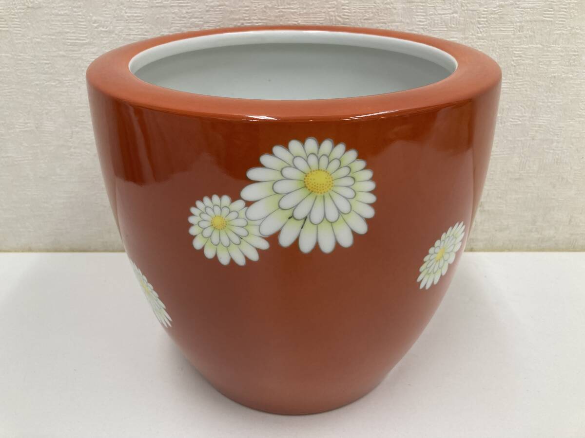 日陶 ノリタケ 菊 朱色 赤菊 火鉢 Noritake オールドノリタケ 日陶 ノリタケ 菊 朱色 赤菊 火鉢 Noritake オールドノリタケ