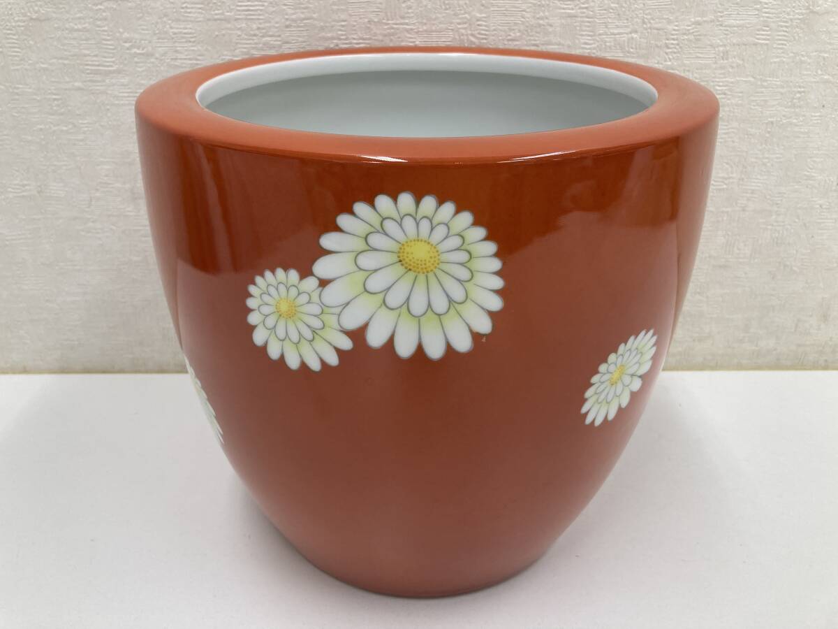 日陶 ノリタケ 菊 朱色 赤菊 火鉢 Noritake オールドノリタケ 日陶 ノリタケ 菊 朱色 赤菊 火鉢 Noritake オールドノリタケ