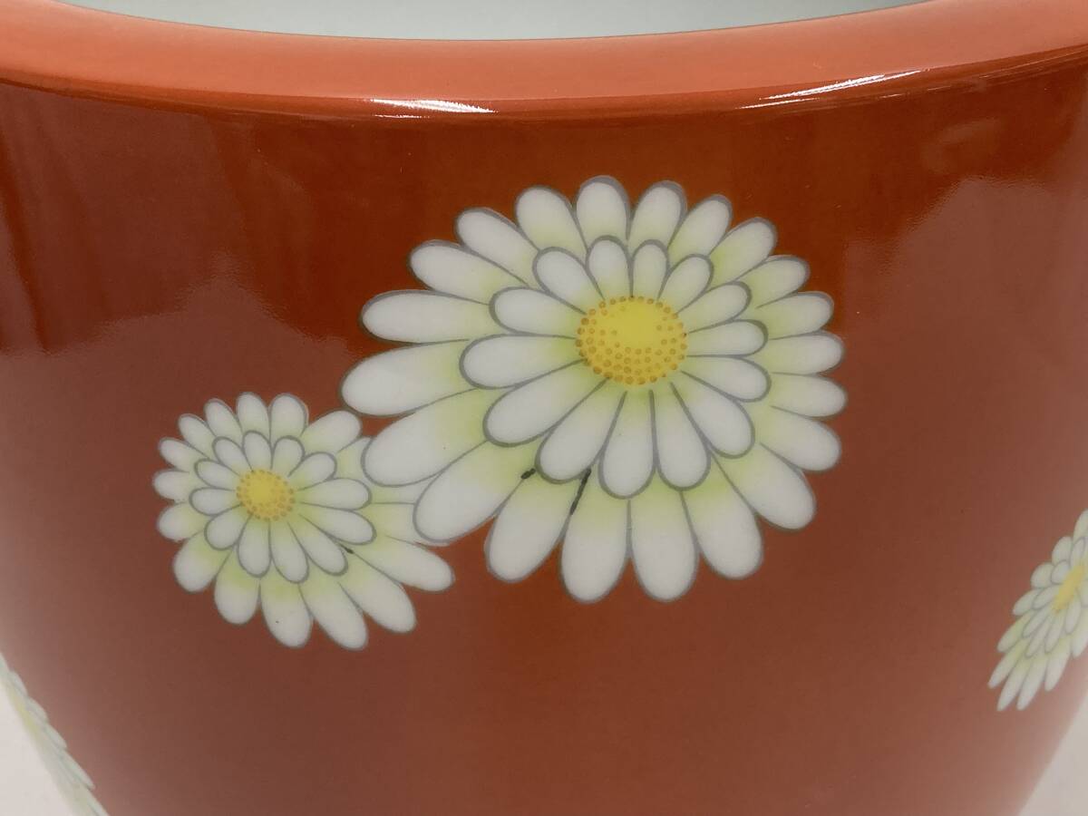 日陶 ノリタケ 菊 朱色 赤菊 火鉢 Noritake オールドノリタケ 日陶 ノリタケ 菊 朱色 赤菊 火鉢 Noritake オールドノリタケ